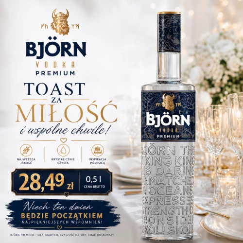 BJÖRN Premium 0,5L – elegancka wódka na wesele i wyjątkowe okazje