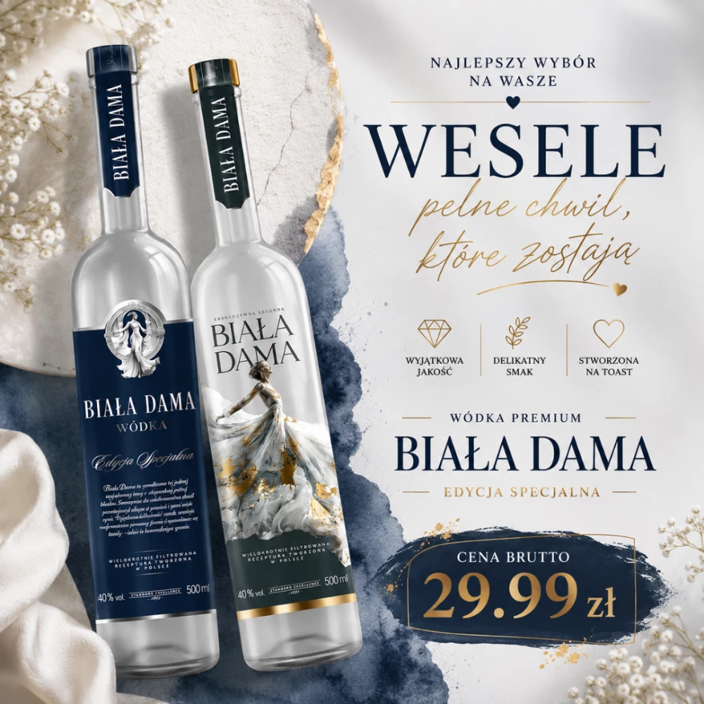 Biała Dama Wódka Premium – elegancka wódka na wesele