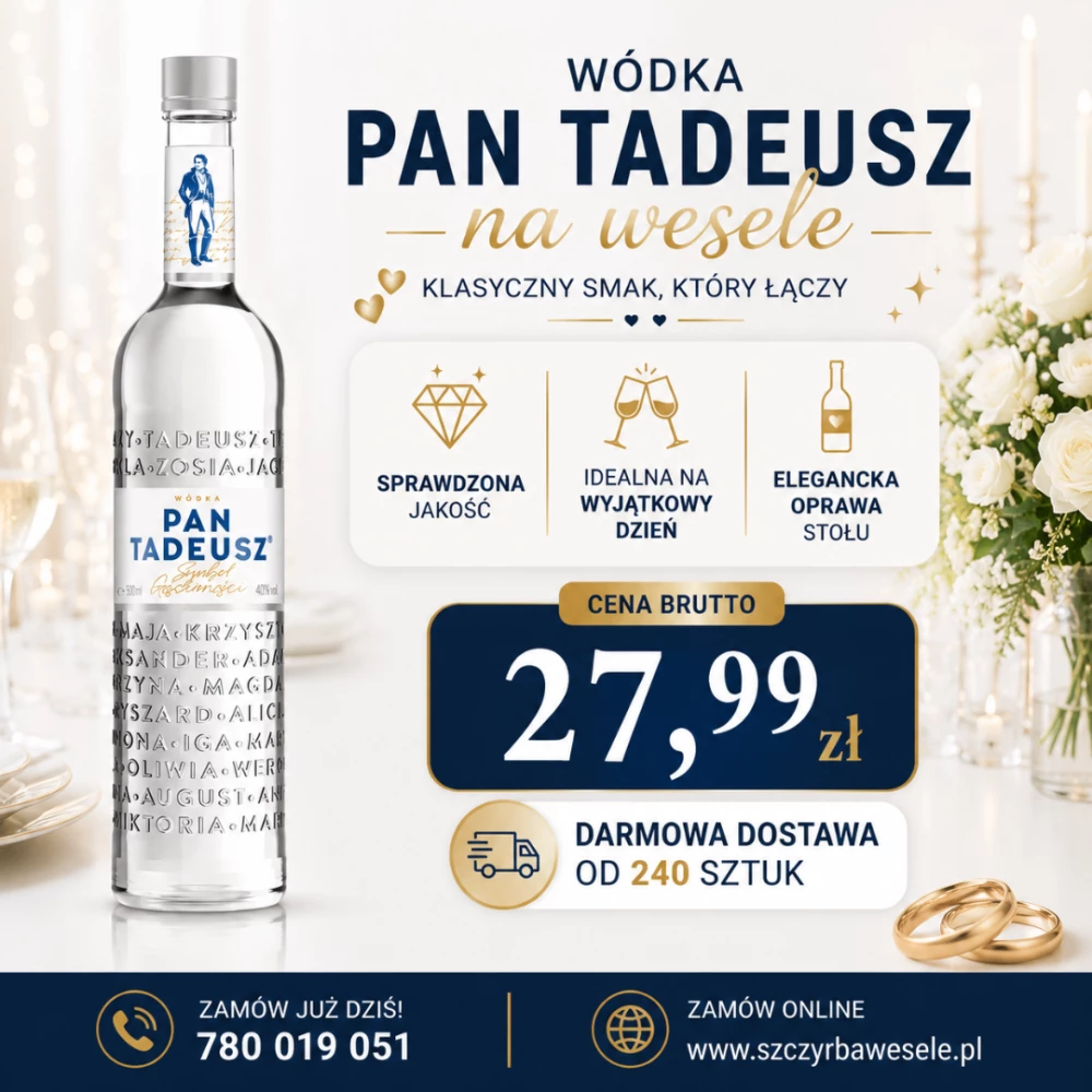 Pan Tadeusz na wesele – elegancka wódka na wyjątkowe okazje .